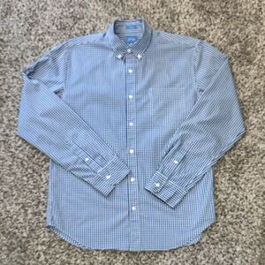 J.Crew Men's Slim Secret Wash Shirt | Blue Gingham | Size Medium | Stretch.